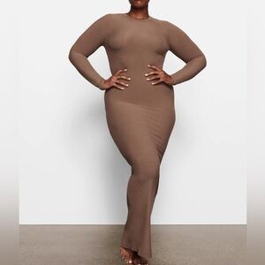 Skims soft lounge long sleeve crew neck dress